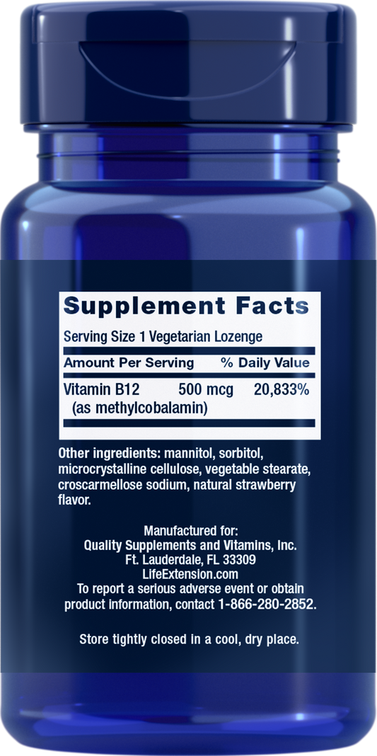 Life Extension Vitamin B12 - 500 mcg - 100 Lozenges