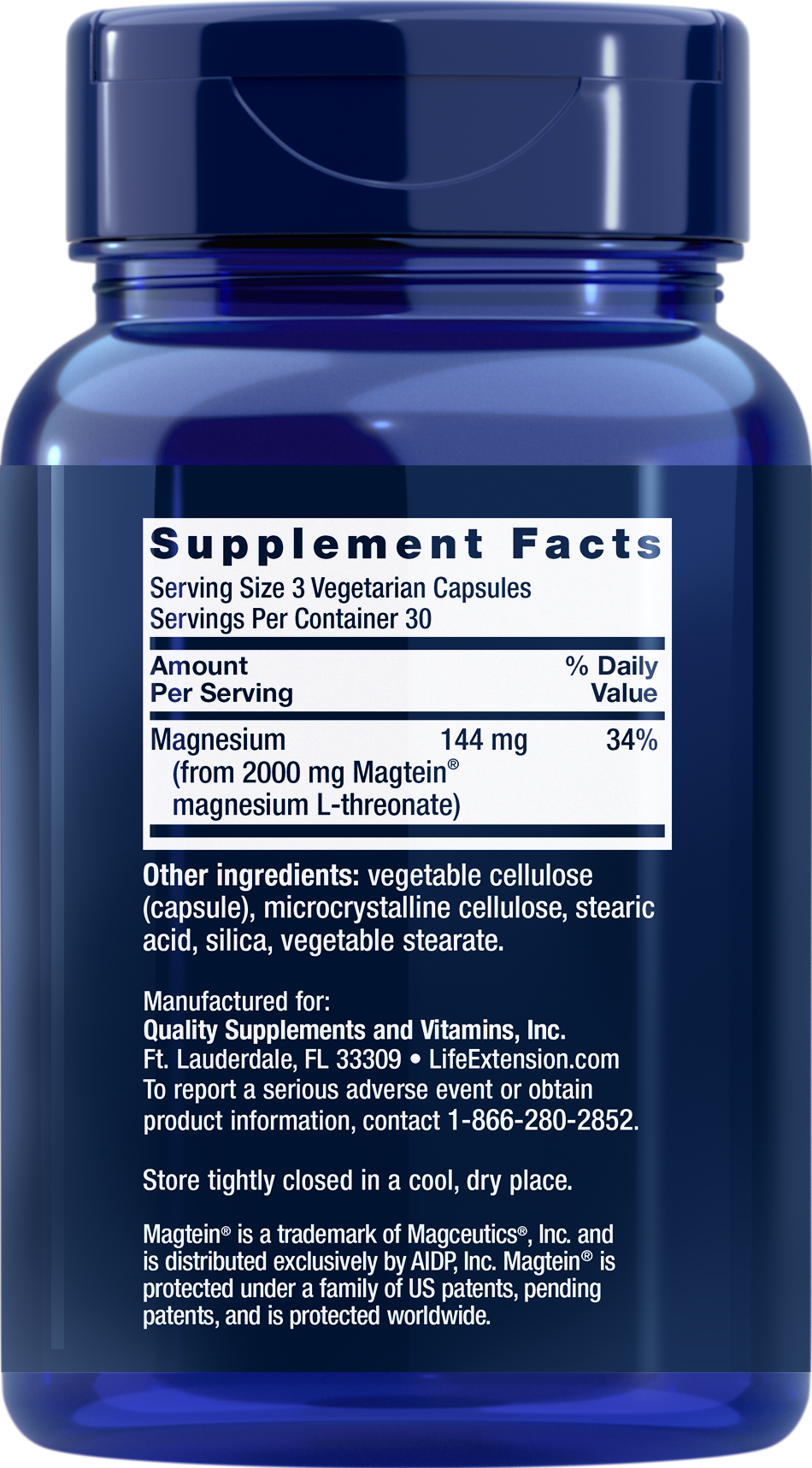 Life Extension Neuro-Mag Magnesium L-Threonate - 90 Vegetable Capsules