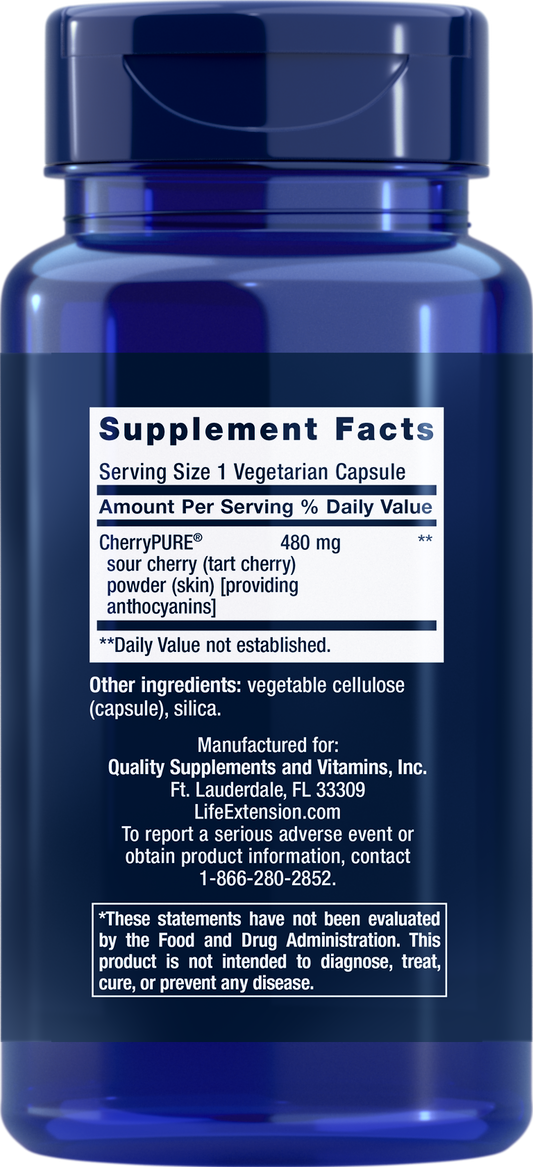 Life Extension Tart Cherry With cherry Pure 60 Vegetarian Capsules