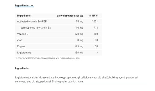 Biogena AH - Glutamine Formula - 60 Capsules