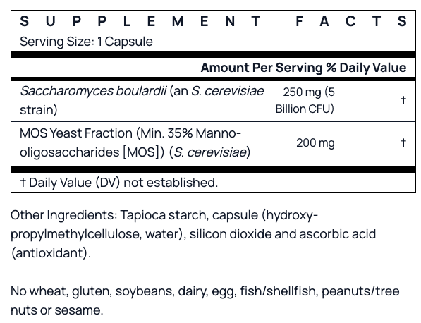 Jarrow Formulas Saccharomyces Boulardii plus MOS - 5 billion CFU - 90 Veggie Capsules
