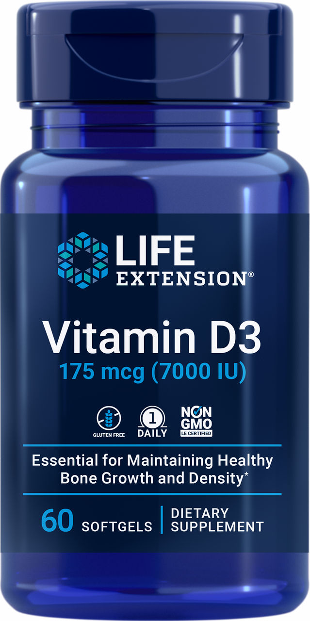 Life Extension Vitamin D3 - 175 mcg (7000 IU) - 60 Softgels