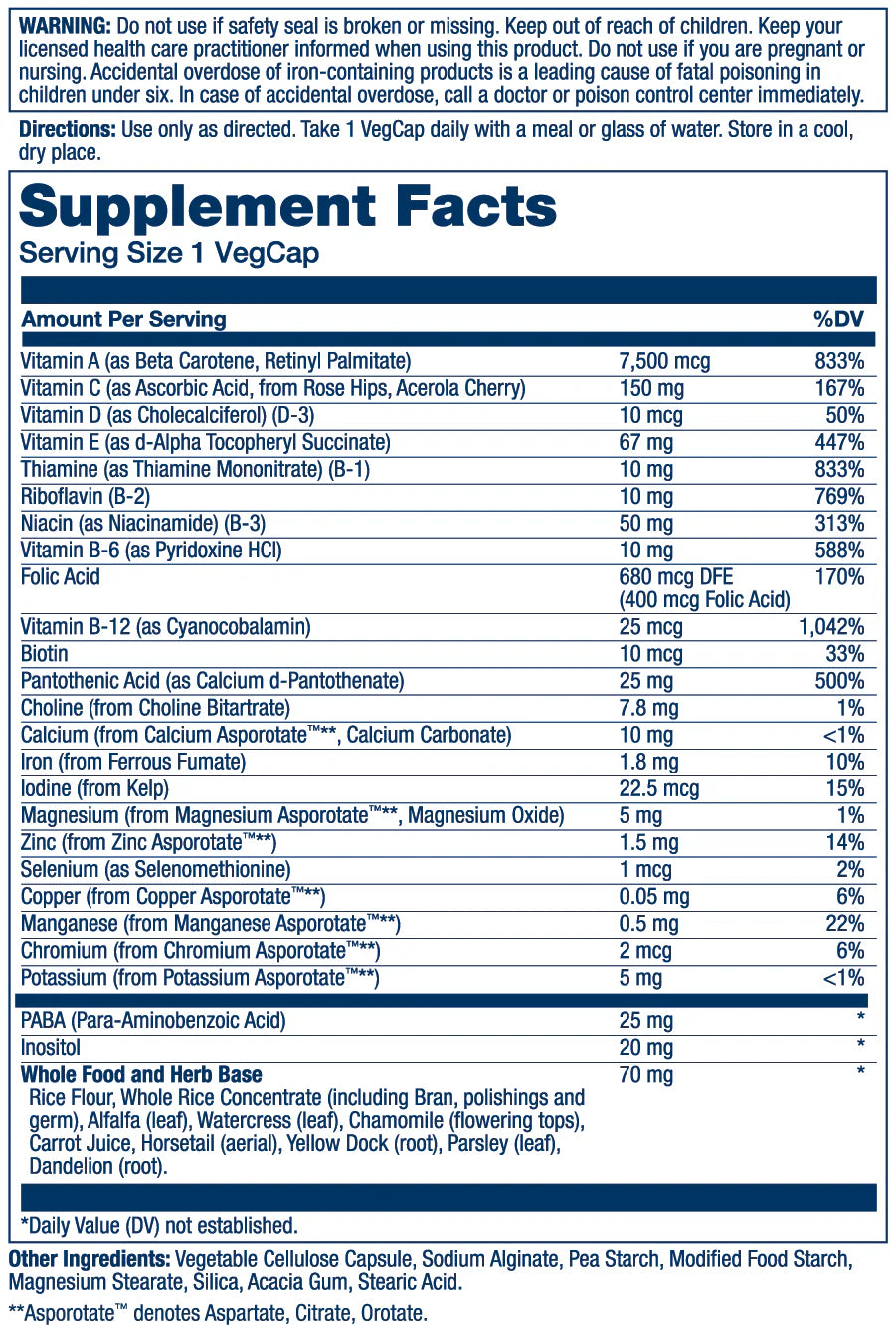 Solaray Once Daily High Energy Multivitamin 120 Vegetable Capsules