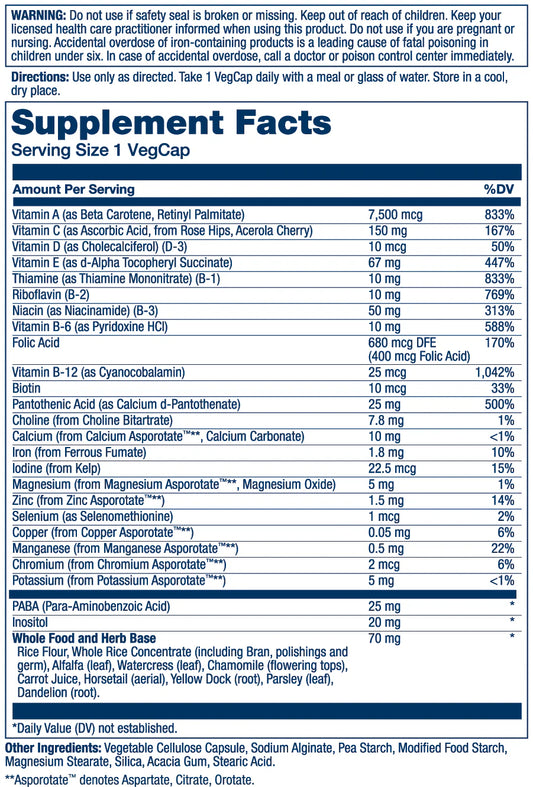 Solaray Once Daily High Energy Multivitamin 120 Vegetable Capsules