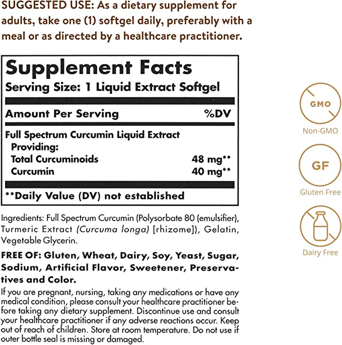 Solgar Full Spectrum Curcumin - 60 Liquid Softgels