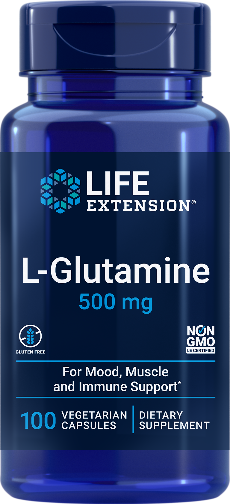 Life Extension L-Glutamine 500 mg , 100 vegetarian Capsules