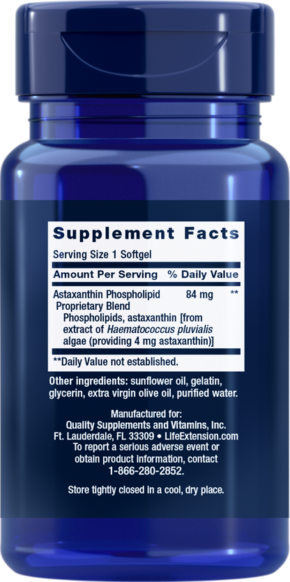 Life Extension Astaxanthin with Phospholipids, 4 mg, 30 softgels
