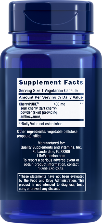 Life Extension Tart Cherry With cherry Pure 60 Vegetarian Capsules