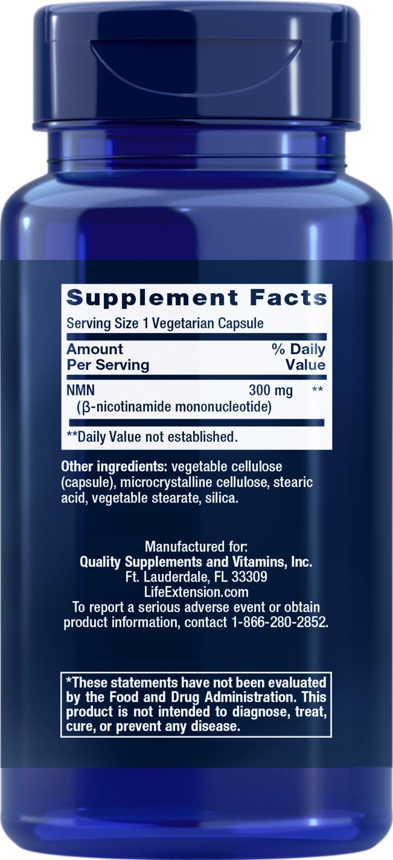 Life Extension NAD+ Cell Support - NMN (Nicotinamide Mononucleotide) 300mg, 90 Vegetarian Capsules
