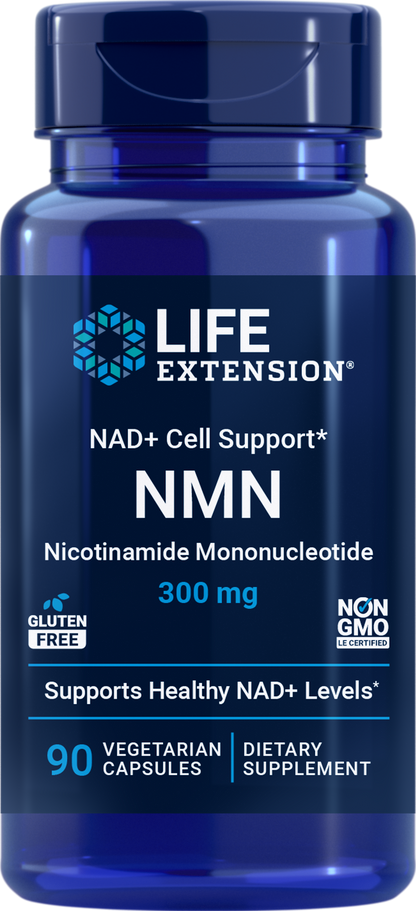Life Extension NAD+ Cell Support - NMN (Nicotinamide Mononucleotide) 300mg, 90 Vegetarian Capsules