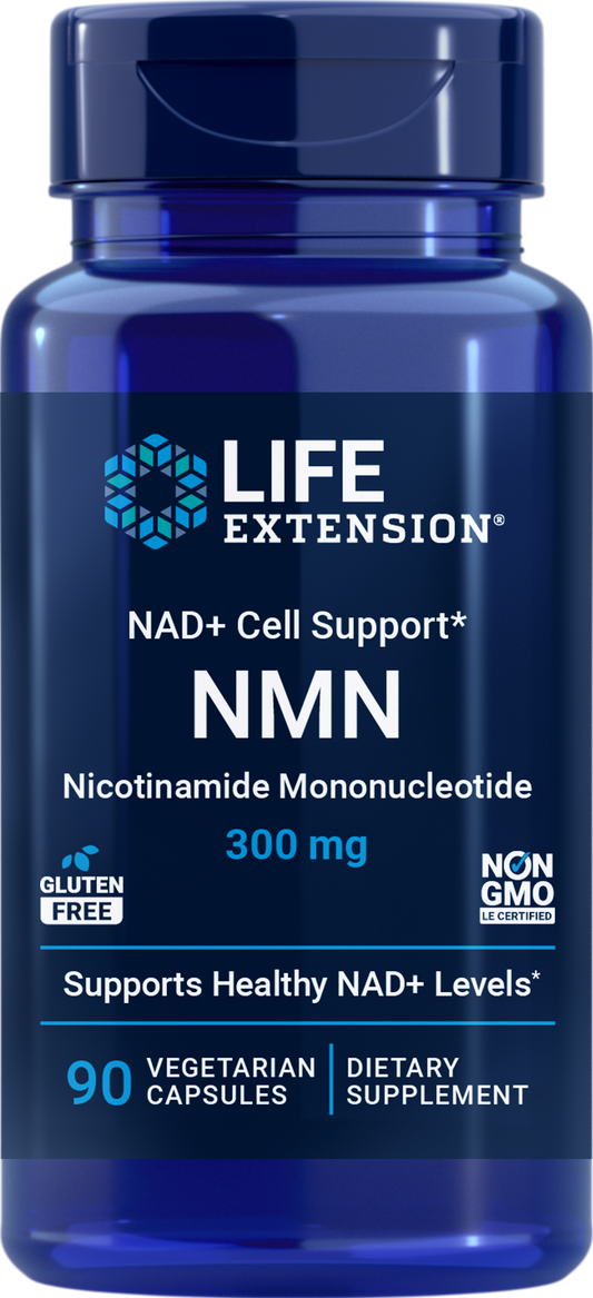 Life Extension NAD+ Cell Support - NMN (Nicotinamide Mononucleotide) 300mg, 90 Vegetarian Capsules