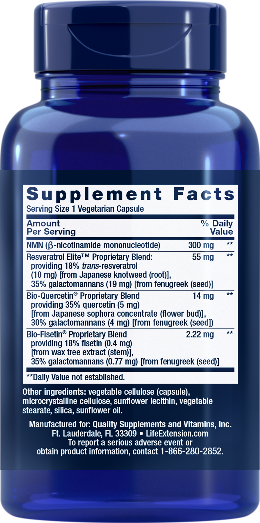 Life Extension Optimized NAD+ NMN with Resveratrol Elite, 90 Vegetarian Capsules
