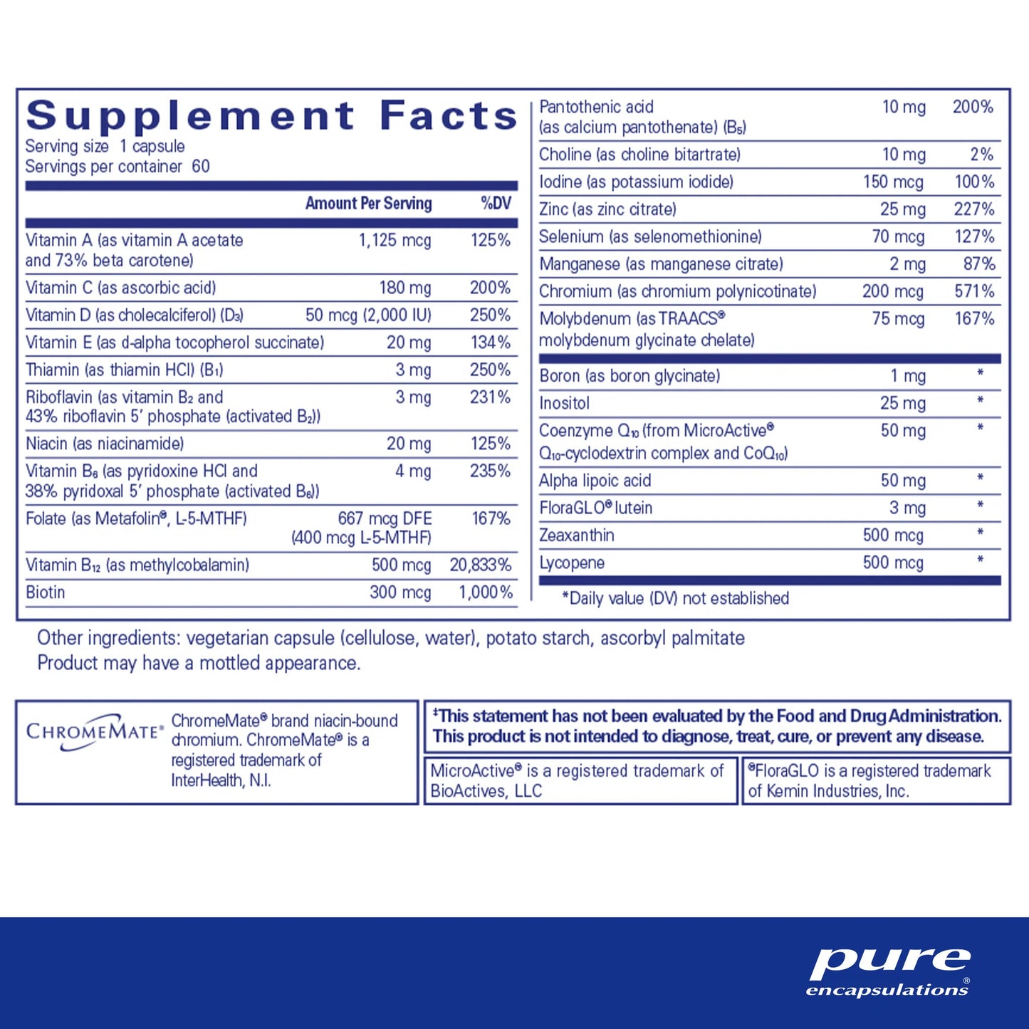 Pure Encapsulations O.N.E. Multivitamin 60 capsules