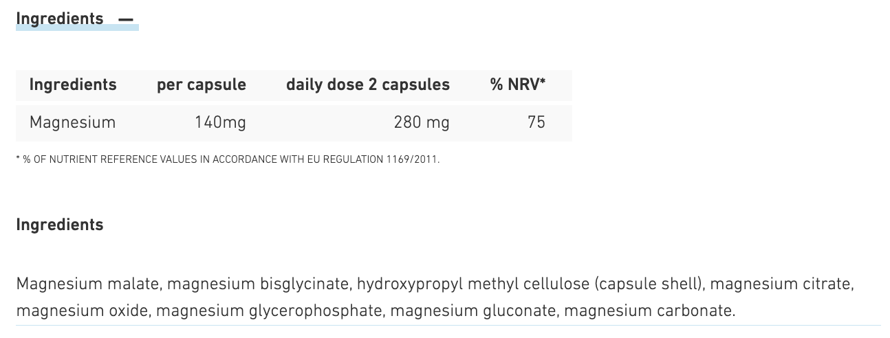 Biogena 7-Salt Magnesium 60 capsules