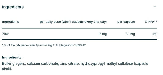 Biogena Zinc citrate 30 - 60 capsules