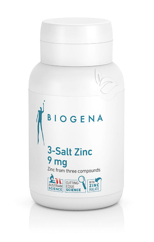 Biogena -  3 Salt Zinc 9mg 60 capsules - Front 