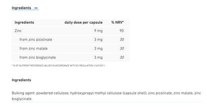 Biogena 3-Salt Zinc 9mg 60 capsules