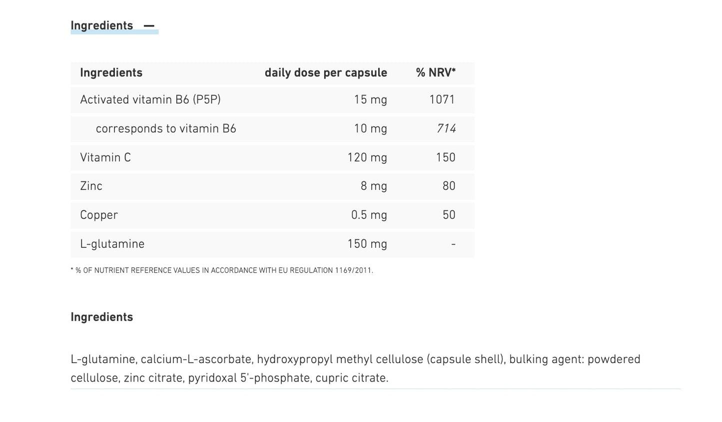 Biogena AH Glutamine Formula — 60 Capsules
