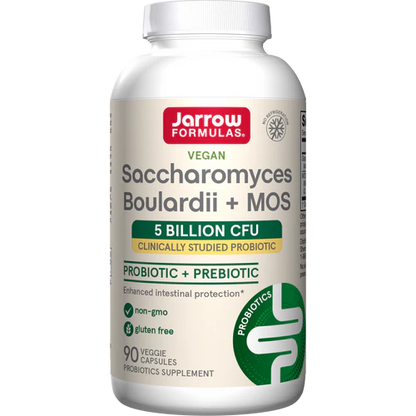 Jarrow Formulas Saccharomyces Boulardii plus MOS - 5 billion CFU - 90 Veggie Capsules