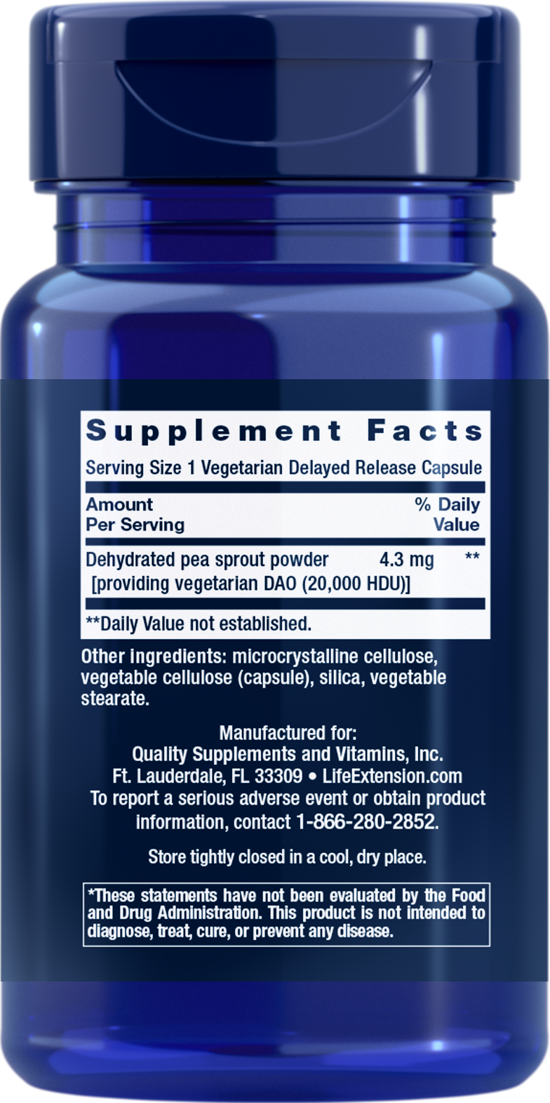 Life Extension Food Sensitivity Relief with Diamine Oxidase (DAO) - 60 veg cap