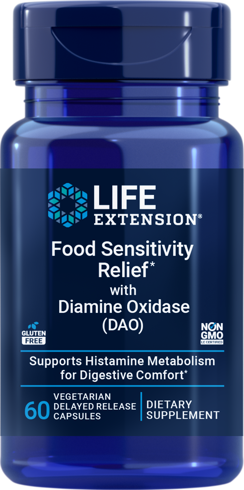 Life Extension Food Sensitivity Relief with Diamine Oxidase (DAO) - 60 veg cap