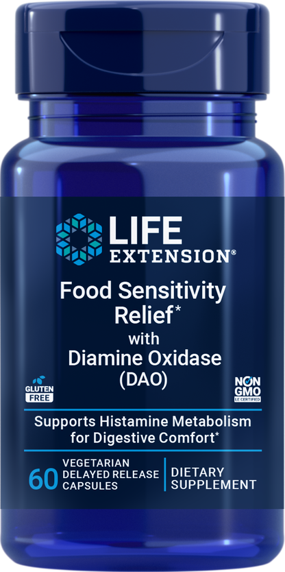 Life Extension Food Sensitivity Relief with Diamine Oxidase (DAO) - 60 veg cap