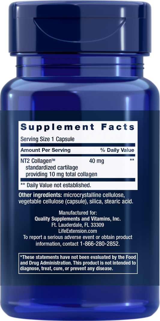 Life Extension NT2 Collagen 40 mg, 60 small capsules