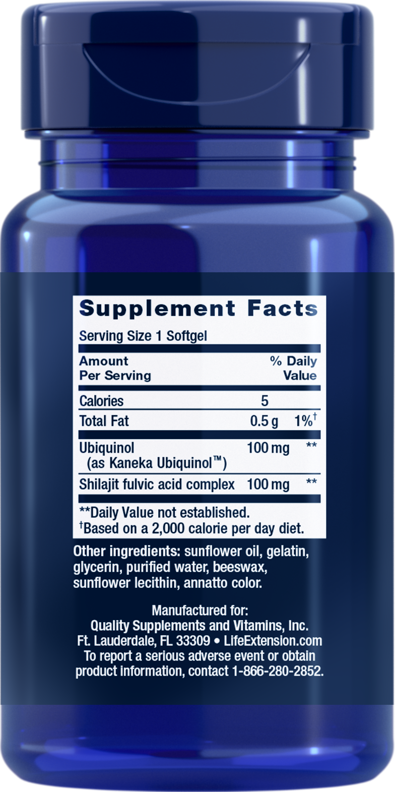 Imngredients Life_Ext._CoQ10_-_100_mg_-_60_softgels_-_Back