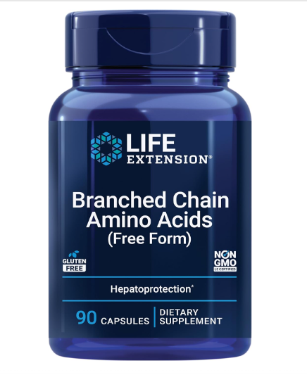 Life Extension -  Branched Chain Amino Acids - (Free Form) 90 Capsules - Front