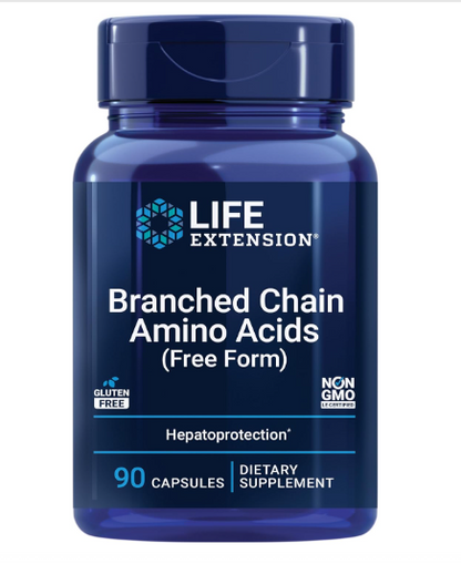 Life Extension -  Branched Chain Amino Acids - (Free Form) 90 Capsules - Front