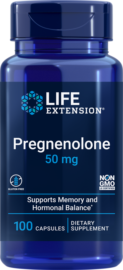 Life Extension - Pregnenolone - 50mg 100 Capsules - Front 