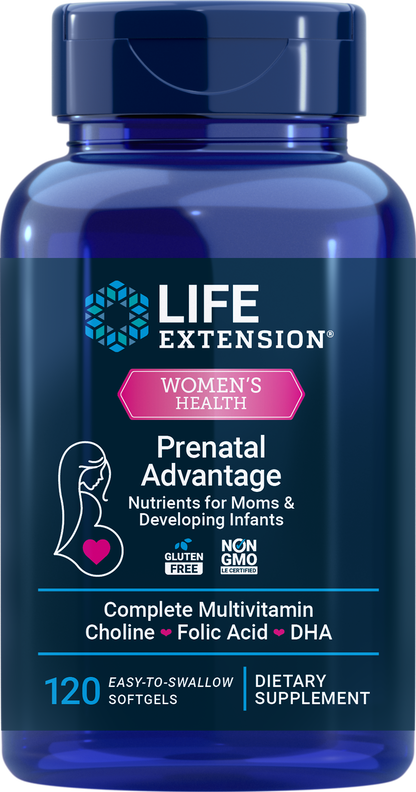 Life Extension Women's Health  Prenatal Advantage -120 Softgels - Front 
