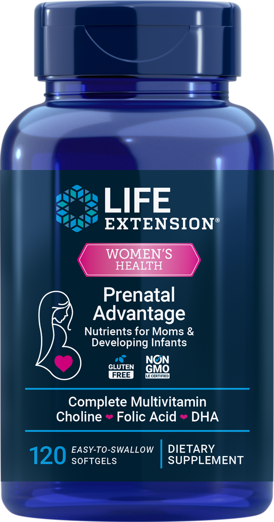 Life Extension Women's Health  Prenatal Advantage -120 Softgels - Front 