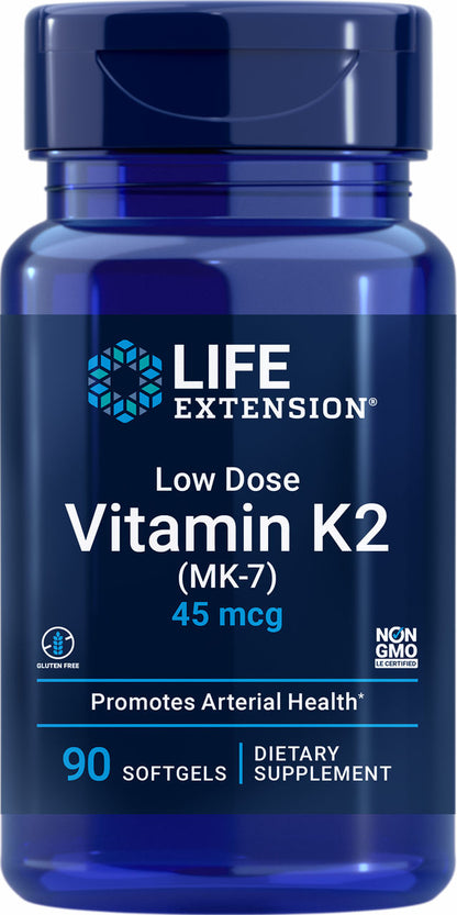 Life Extension Low Dose Vitamin k2_MK-7_45mcg-90 softgtels - Front 