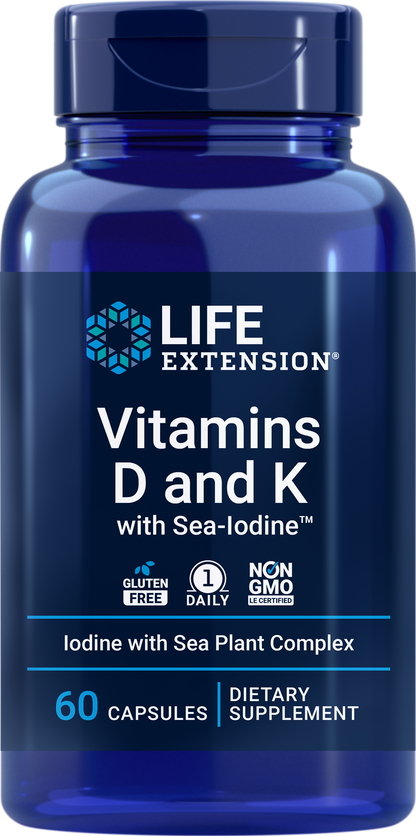 Life_Extension_vitamin_d_and_K-with Sea-Lodine - 60 veg cap - Front 