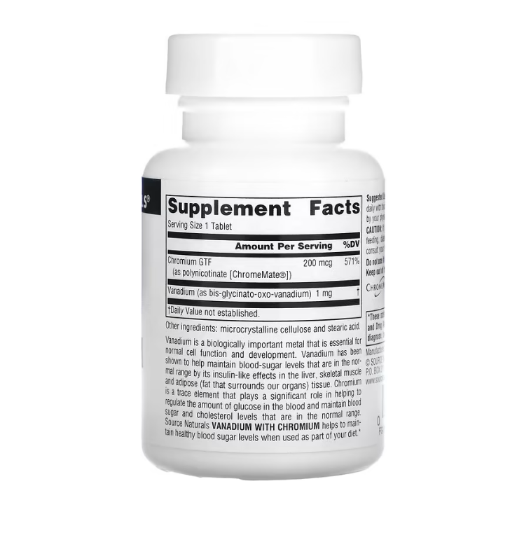 Source Naturals Vanadium with chromium 90 Tablets