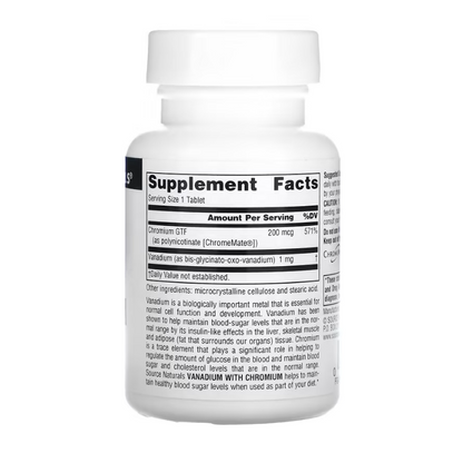Source Naturals Vanadium with chromium 90 Tablets