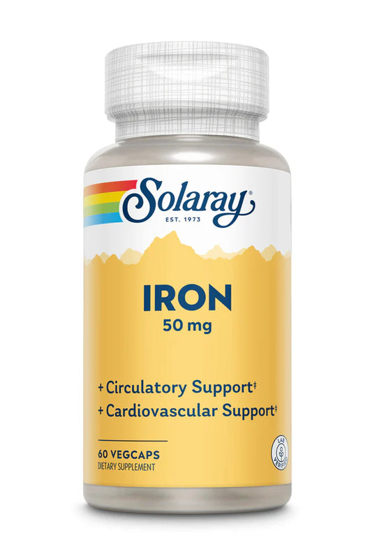 Solaray Iron 50mg 60 Vegetable Capsules