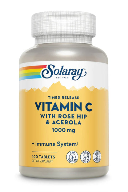 Solaray Vitamin C with rose hips & Acerola 1000 mg 100 Tablets