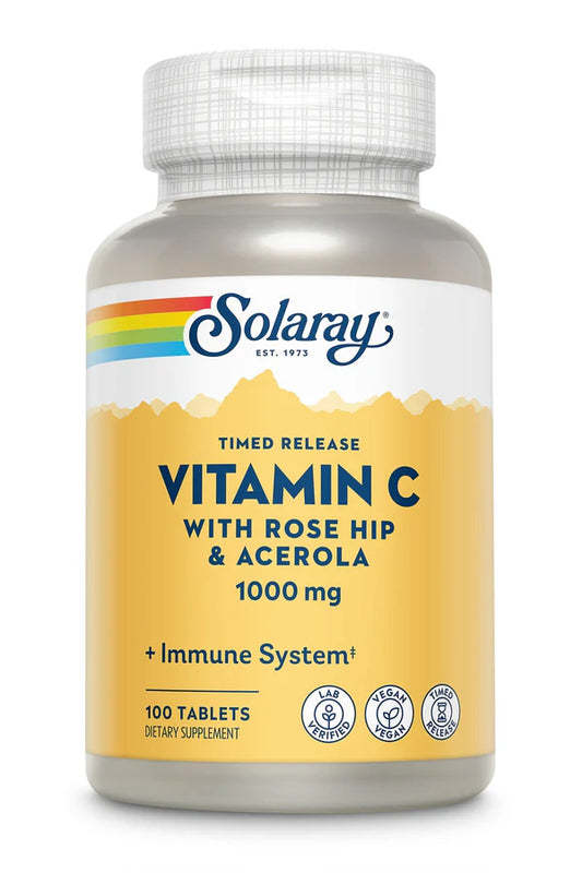 Solaray Vitamin C with rose hips & Acerola 1000 mg 100 Tablets