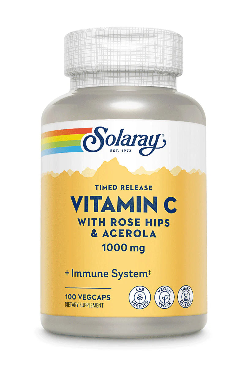 Solaray Vitamin C with rose hips & Acerola 1000 mg 100 Veg Capsules