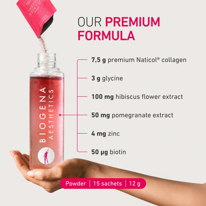 Biogena Aesthetics Marine Collagen Powder Plus -  15 sachets